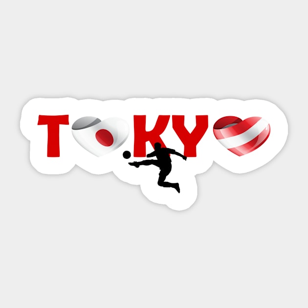 Football in Tokyo - team Austria (AT) Sticker by ArtDesignDE